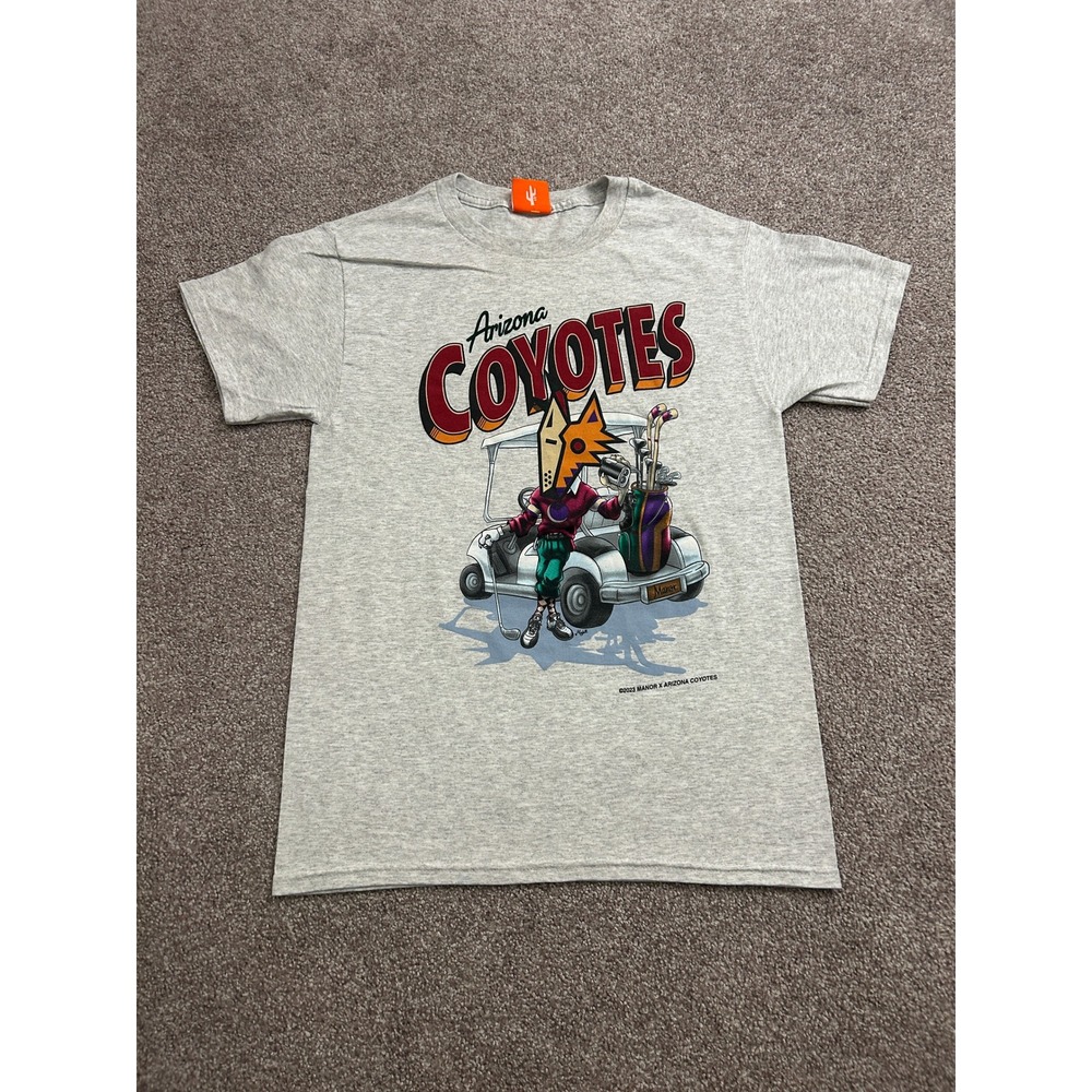Manor Arizona Coyotes T-Shirt Mens Small Gray Excellent Golf Kachina Graphic Tee